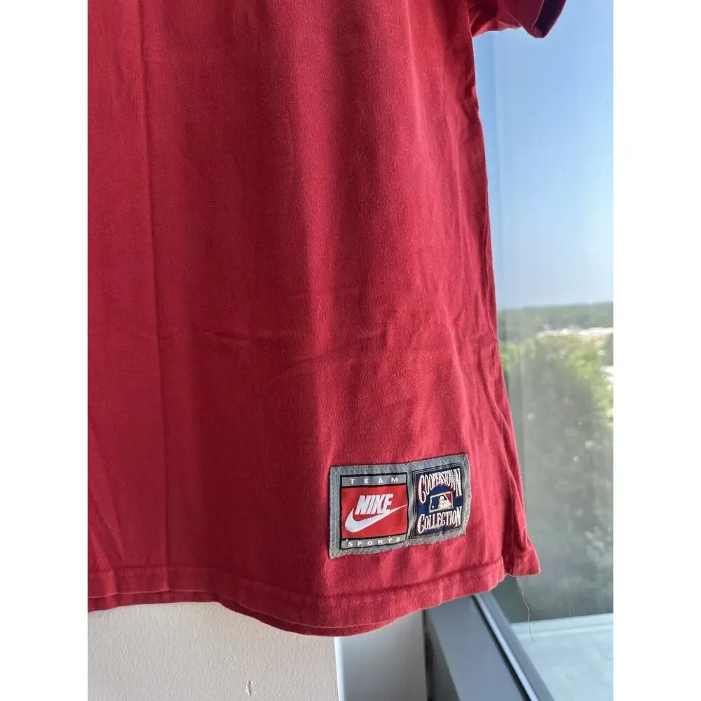 Vintage Y2K Chicago White Sox Nike Cooperstown Collection Red CrewNeck Tee L